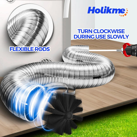 Holikme 30 Feet Dryer Vent Cleaner Kit, Flexible Lint Brush with Drill