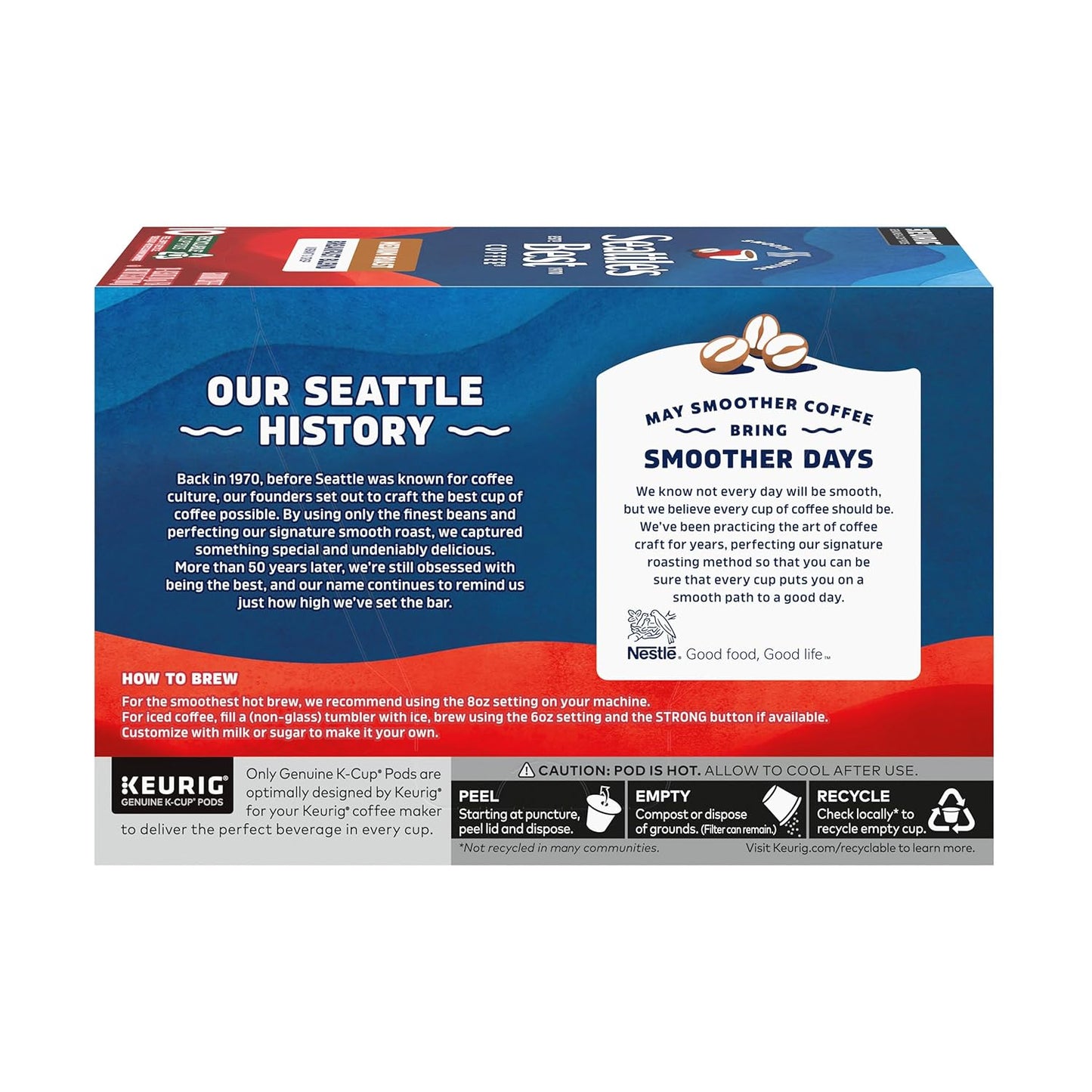 Seattle’s Best Coffee, Medium Roast K-Cup Coffee Pods, Breakfast Blend, 100% Arabica, 6 Boxes (60 Pods Total)
