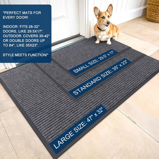 OLANLY Front Door Mat Indoor Outdoor Entrance, Waterproof Heavy Duty D
