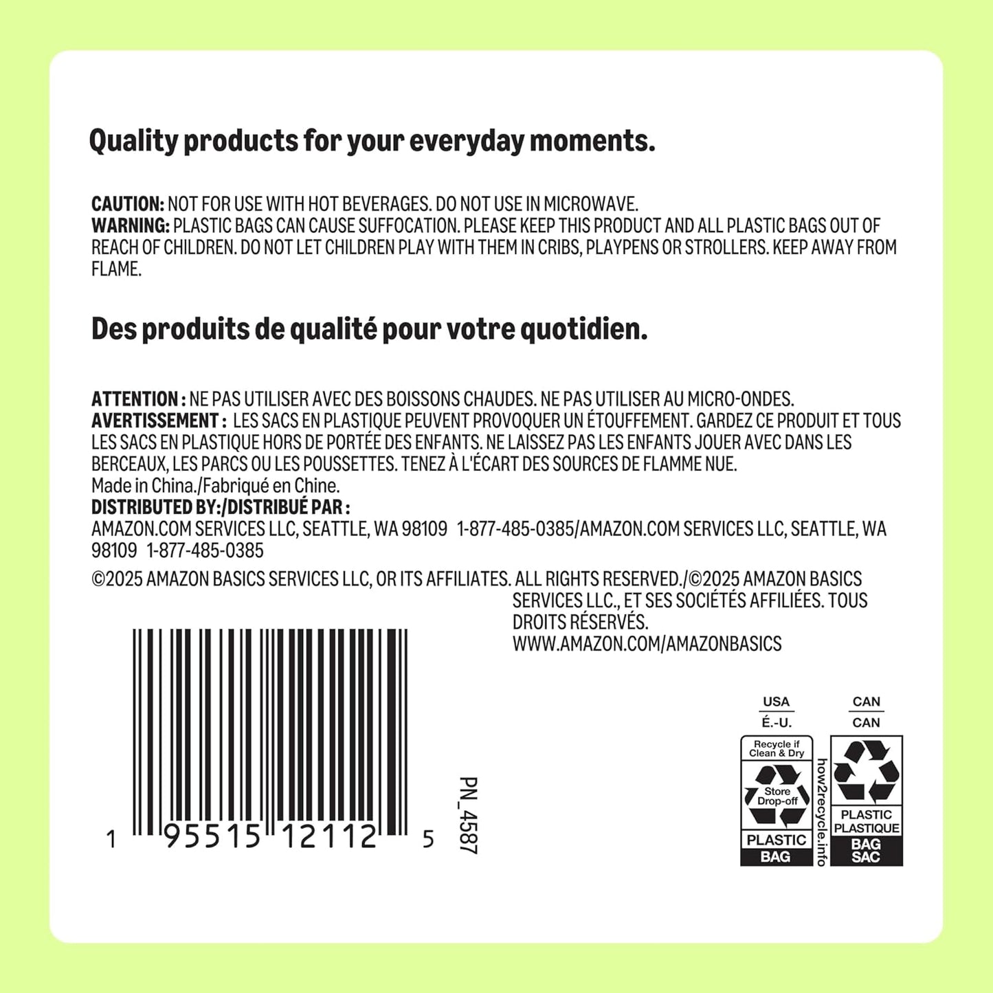 Amazon Basics Mini Disposable Clear Plastic Cups, 3oz, 100 Count