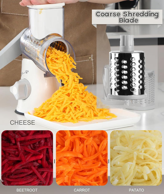 Ourokhome Rotary Cheese Grater Hand Crank, Kitchen Shredder Speed Mand