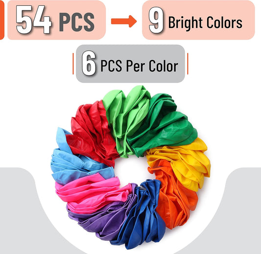 Mr. Pen- Balloons, 12 Inch, 54 Pack, Vibrant Colors, Party Balloons