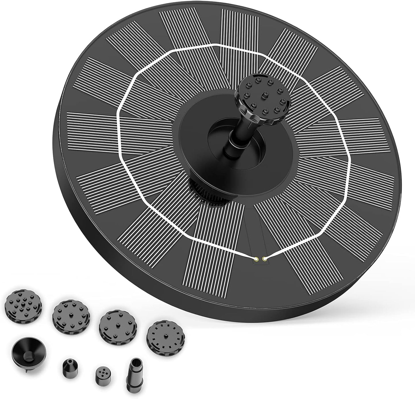 AISITIN 3.5W Solar Bird Bath Fountain Pump, Solar Fountain Pump for Bird Bath with 6 Nozzles, Solar Powered Water Fountain Pump for Garden, Ponds, Pool, Fish Tank, Aquarium and Outdoor, Black