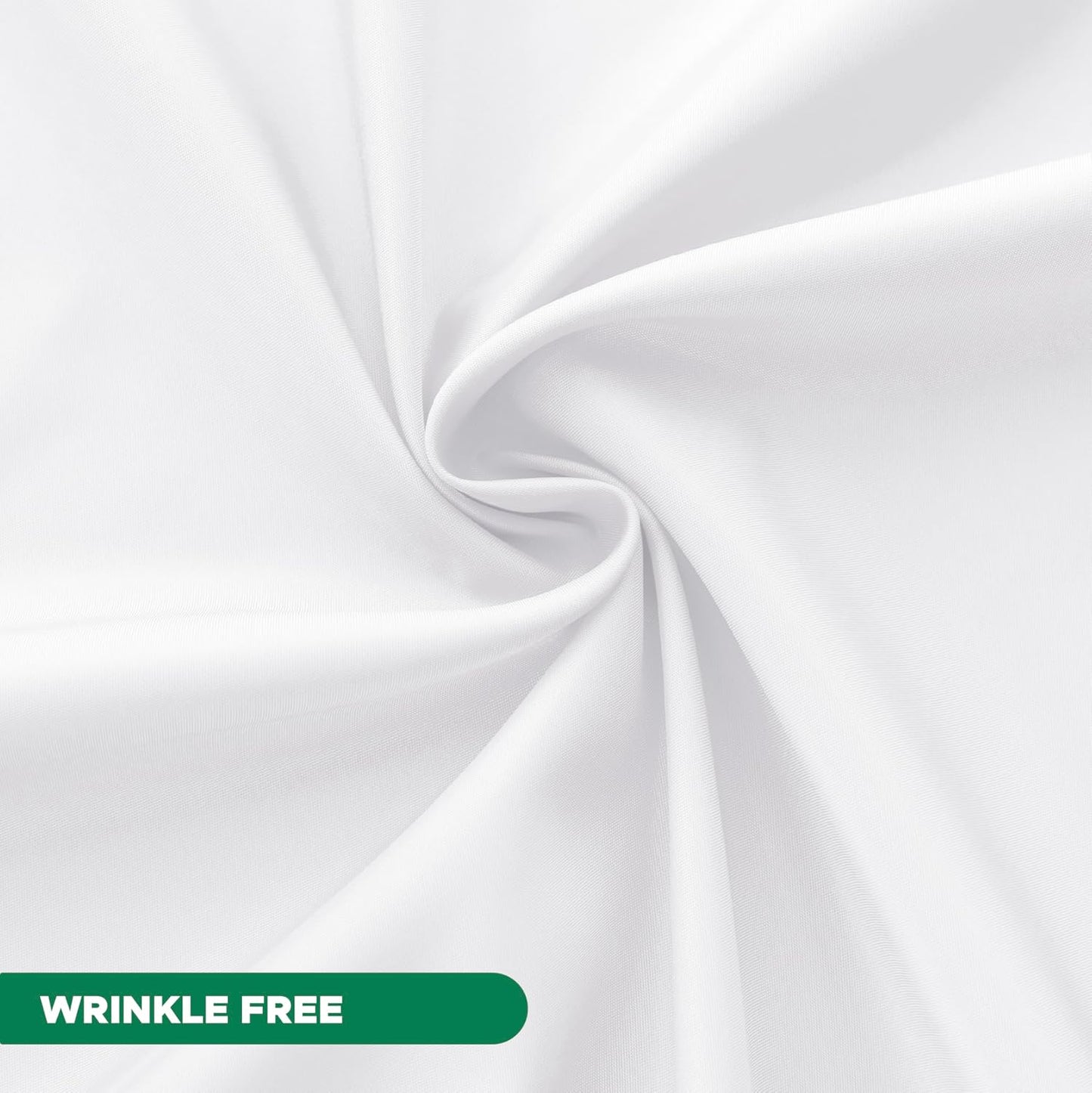 Biscaynebay Hotel Quality Fabric Shower Curtain Liners 72" X 72", White Water Resistant Bathroom Curtains Rust Resistant Grommets Weighted Bottom Hem Machine Washable