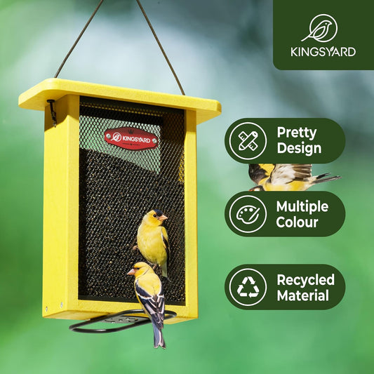 Kingsyard Finch Feeder for Outside Hanging, Metal Mesh Bird Feeders fo