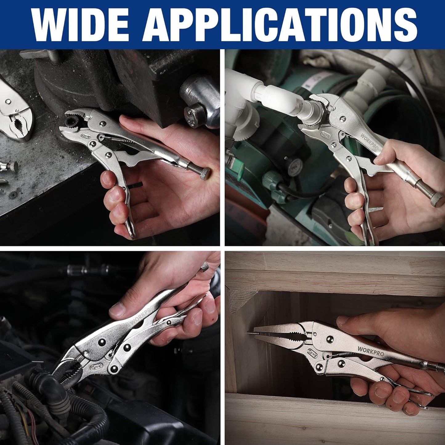 WORKPRO 5-Piece Locking Pliers Set, Pliers Tool Set, Vice Grips with C
