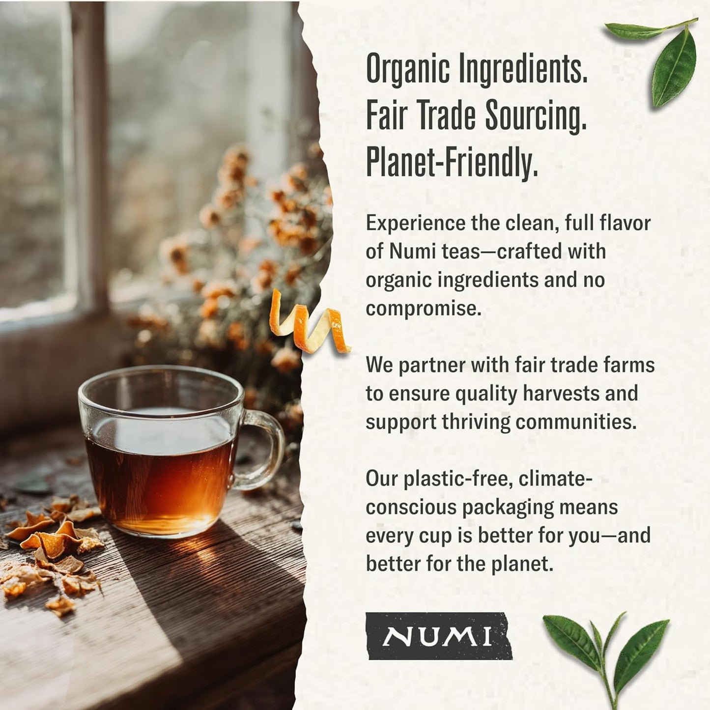Numi Organic Aged Earl Grey Tea | 18 Black Tea Bags | Assam Black Tea