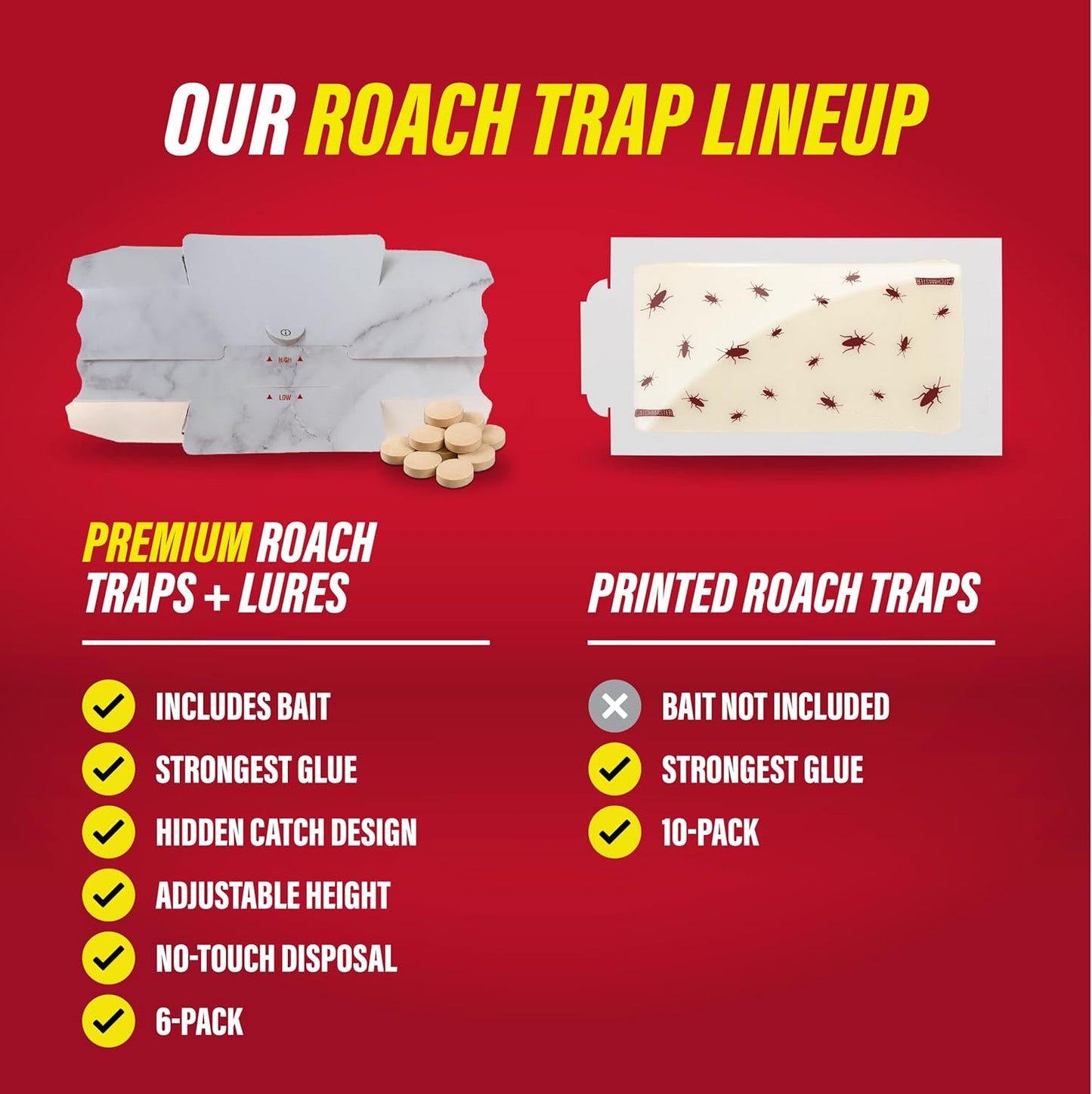 Catchmaster Roach Trap Glue Boards 10-Pk, Adhesive Bug Catcher, Scorpi