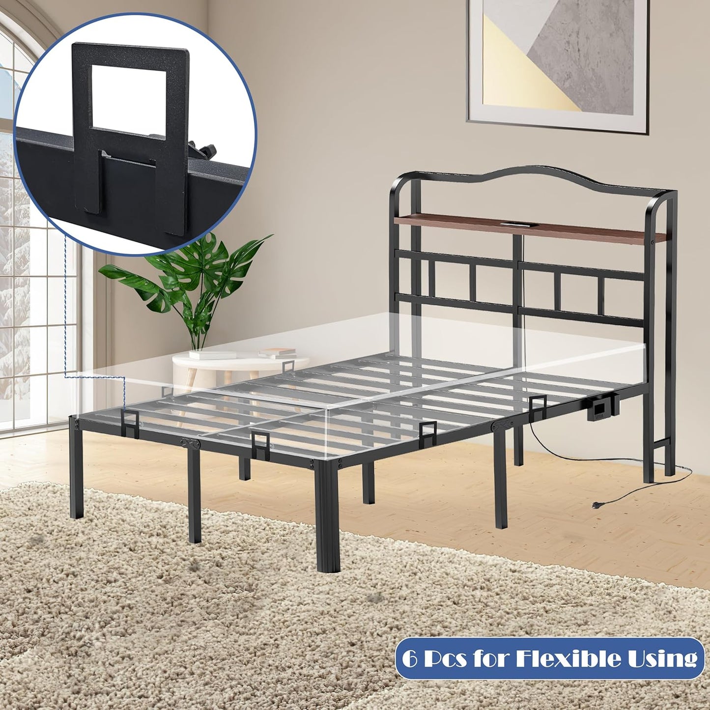 Mattress Slide Stopper to Keep Mattress from Sliding Extra Thick Mattress Holder for Metal Bed Frame 6 Pcs Mattress Retainer Bar for Twin Full King Queen Bed Frame