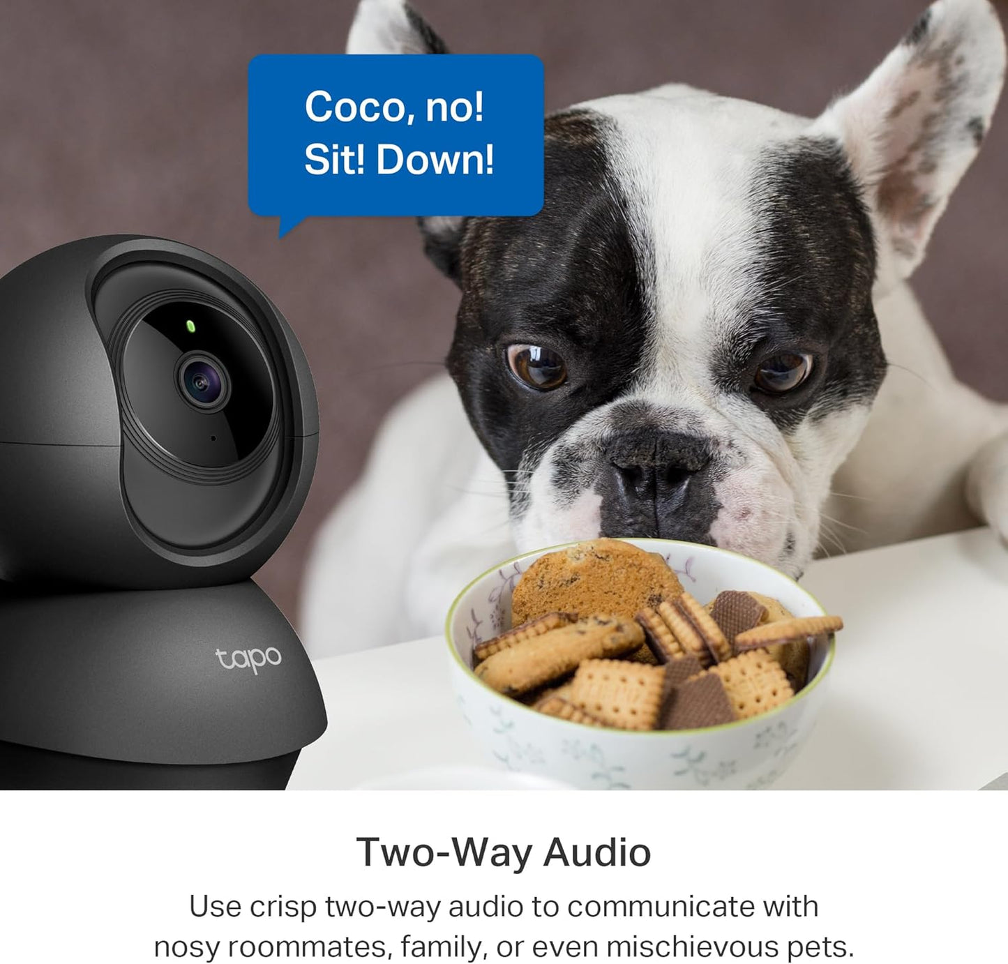 Tapo 2K Indoor Pan/Tilt Wired Security Camera - Works as a Baby Monito