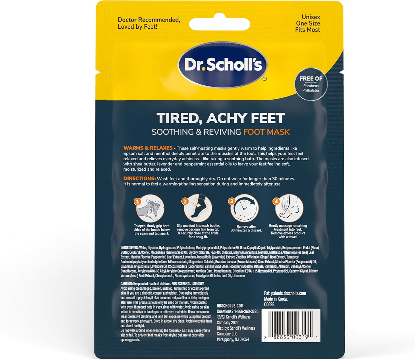Dr. Scholl's® Tired, Achy Feet Soothing & Reviving Foot Mask, 3 Pair,