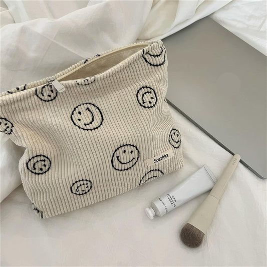 Cosmetic Bags for Women - Corduroy Cosmetic Bag Aesthetic Women Handba