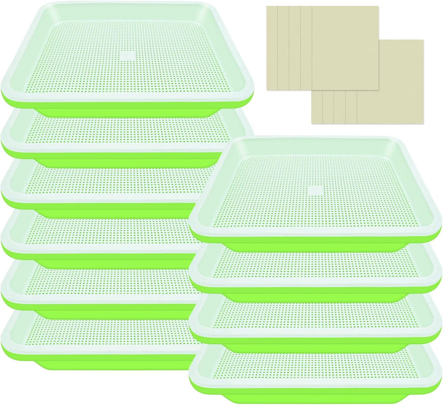 Legigo 10 Pack Green Seed Sprouter Trays- Soil-Free Cultivation Germin