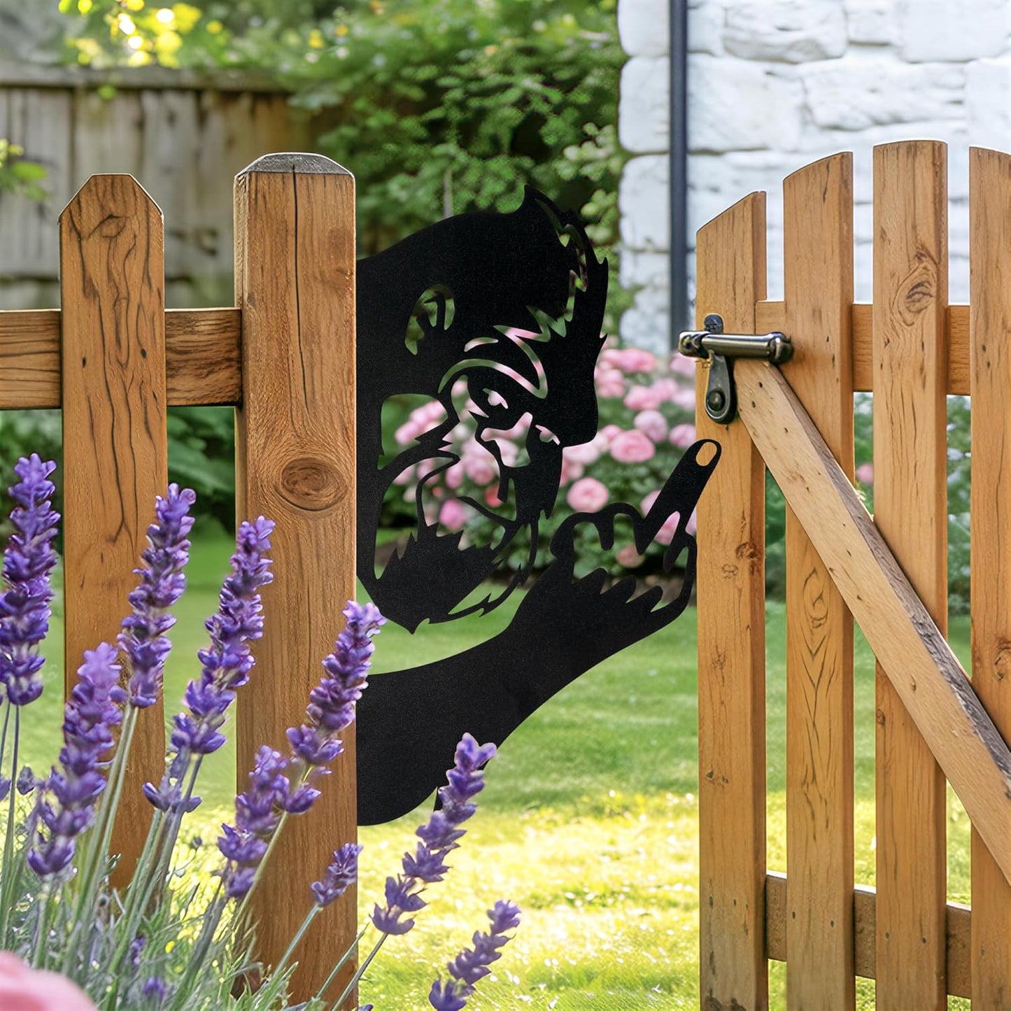 Big Foot Metal Garden Stakes - Funny Sasquatch Silhouette Statues for