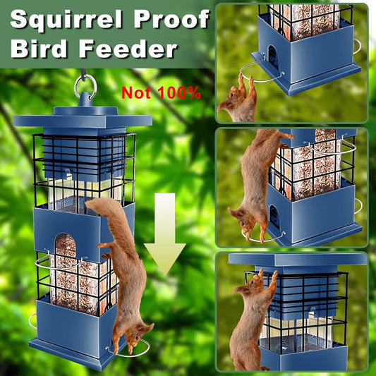 Squirrel Proof Bird Feeder,3Lbs Metal Birdfeeders Squirrel Proof with