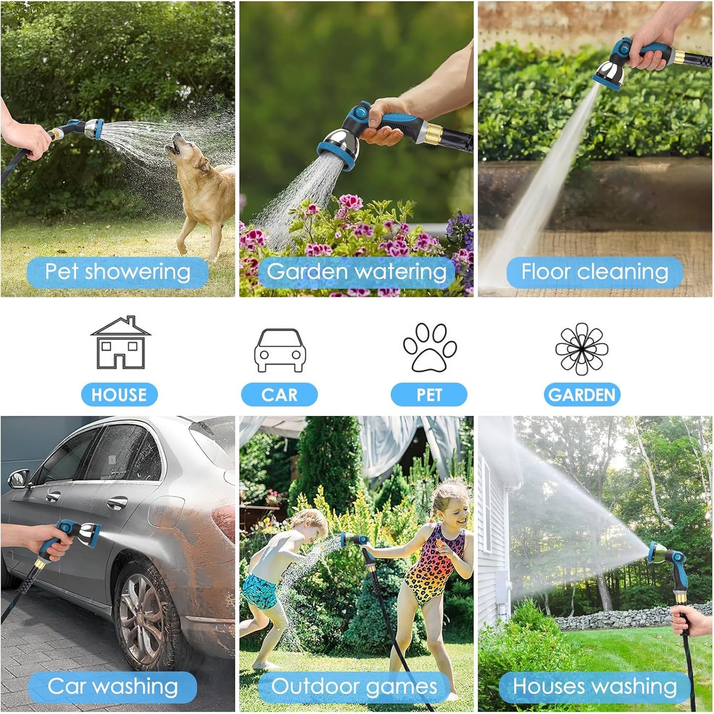 Non-Expanding Garden Hose 100 ft, Kink Free Flexible Water Hose with 1