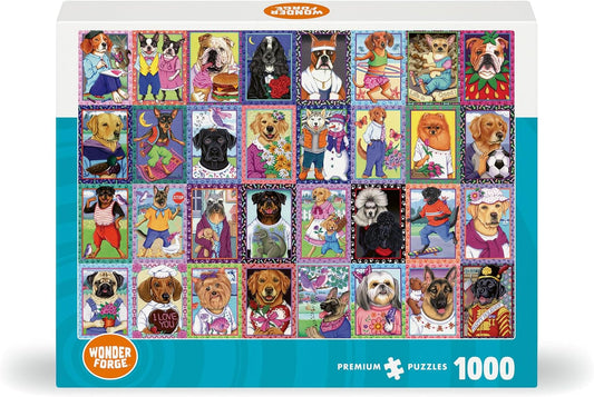 Wonder Forge Dandy Dogs 1000 Piece Jigsaw Puzzle for Adults | Unique,