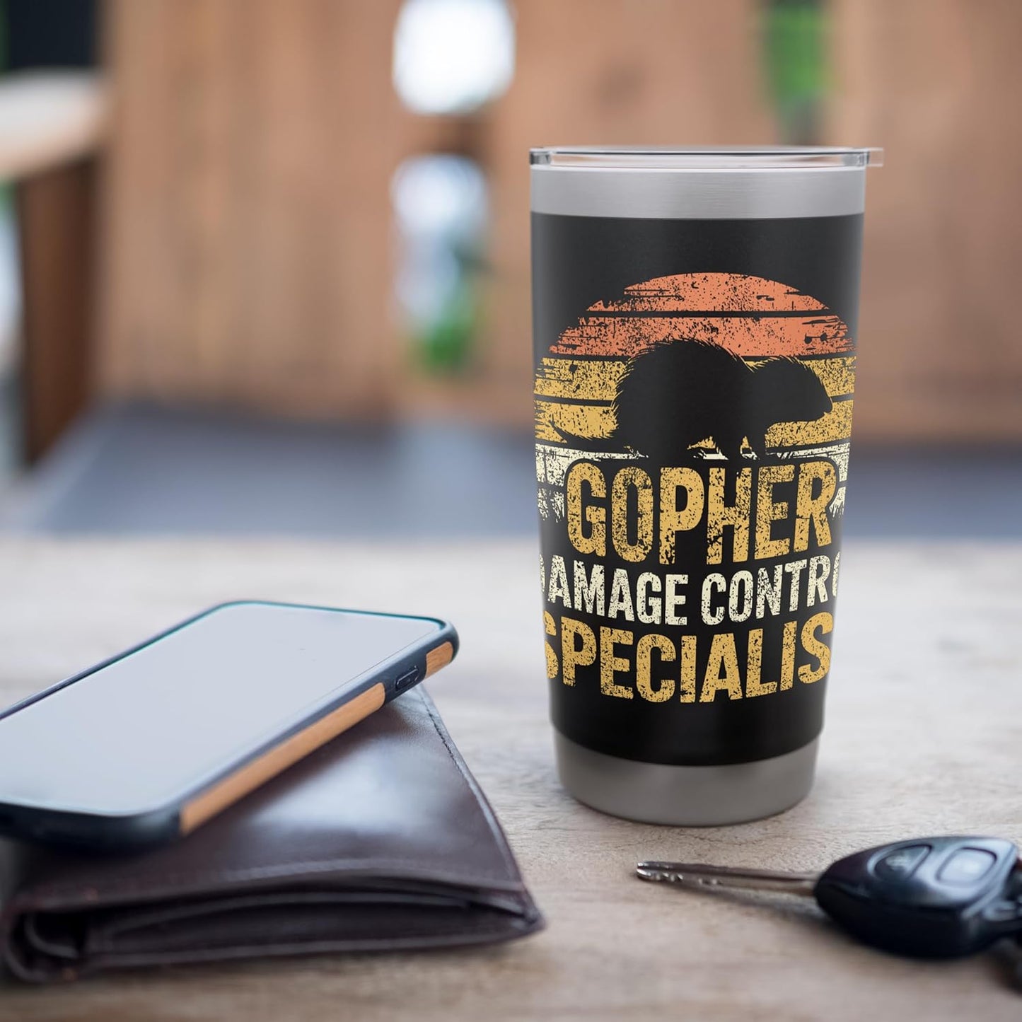 Landscaper Pest Control Professional Gopher Hunting Stainless Steel Insulated Tumbler