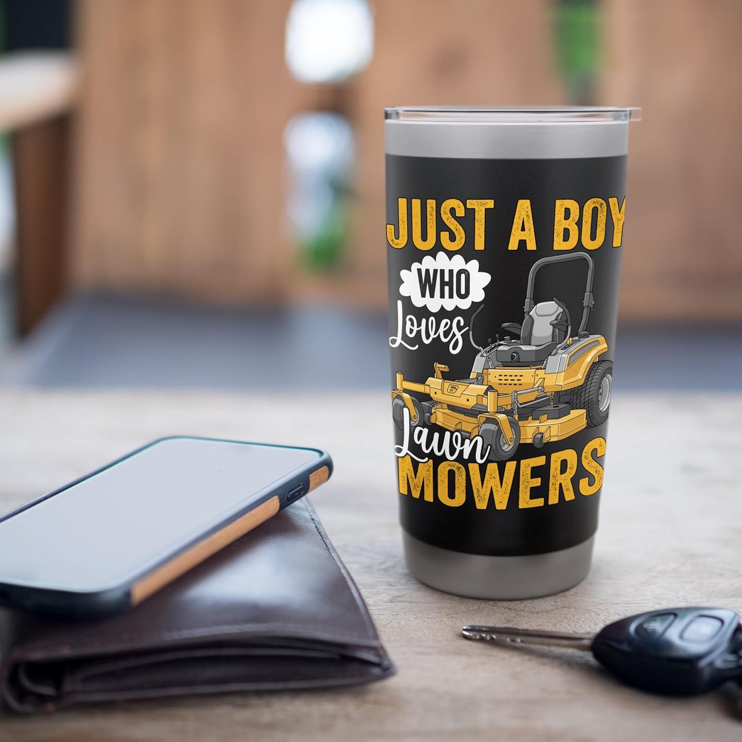 Just A Boy Who Loves Lawn Mowers Zero Turn Lawn Mower Stainless Steel Insulated Tumbler