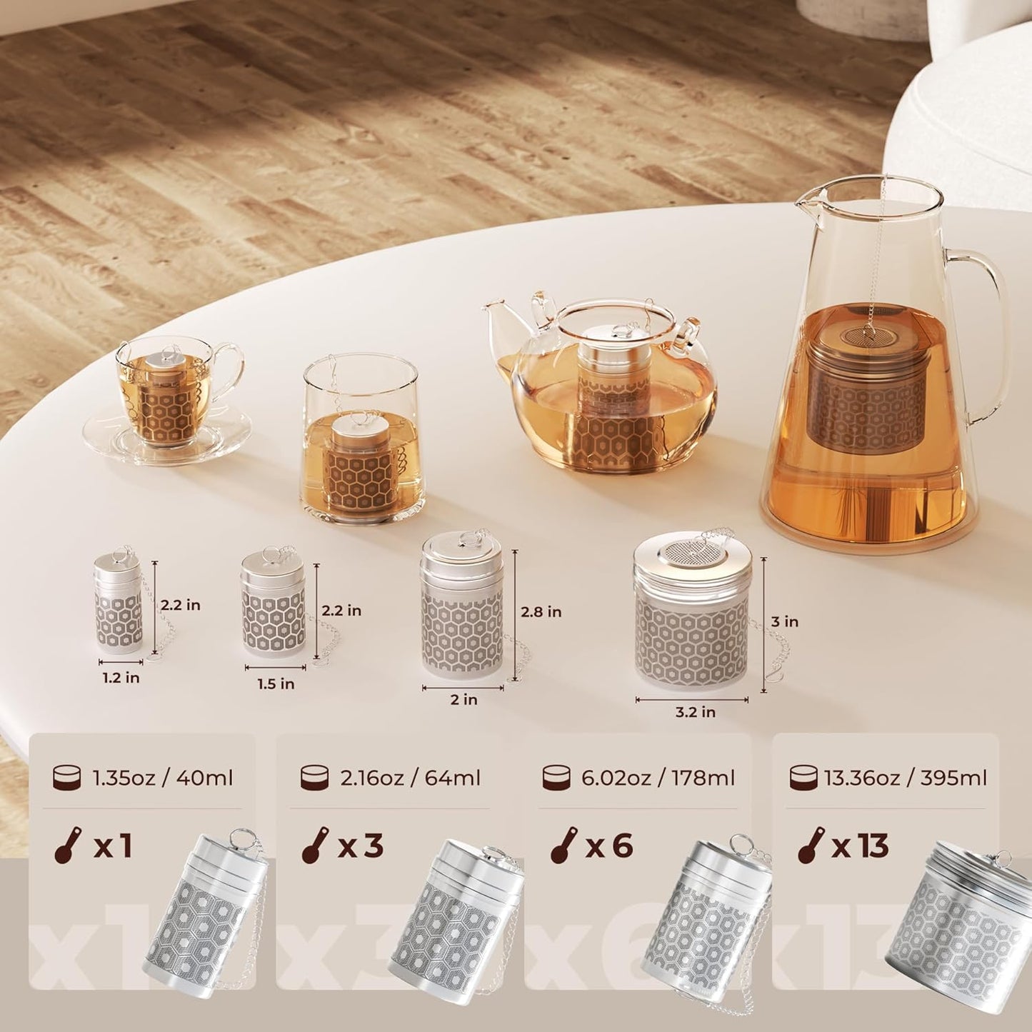 Reinmoson Tea Strainers for Loose Tea, Extra Fine Mesh Tea Infuser, 30