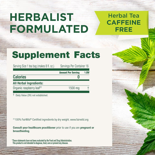 Traditional Medicinals Organic Raspberry Leaf Herbal Tea, Eases Menstr