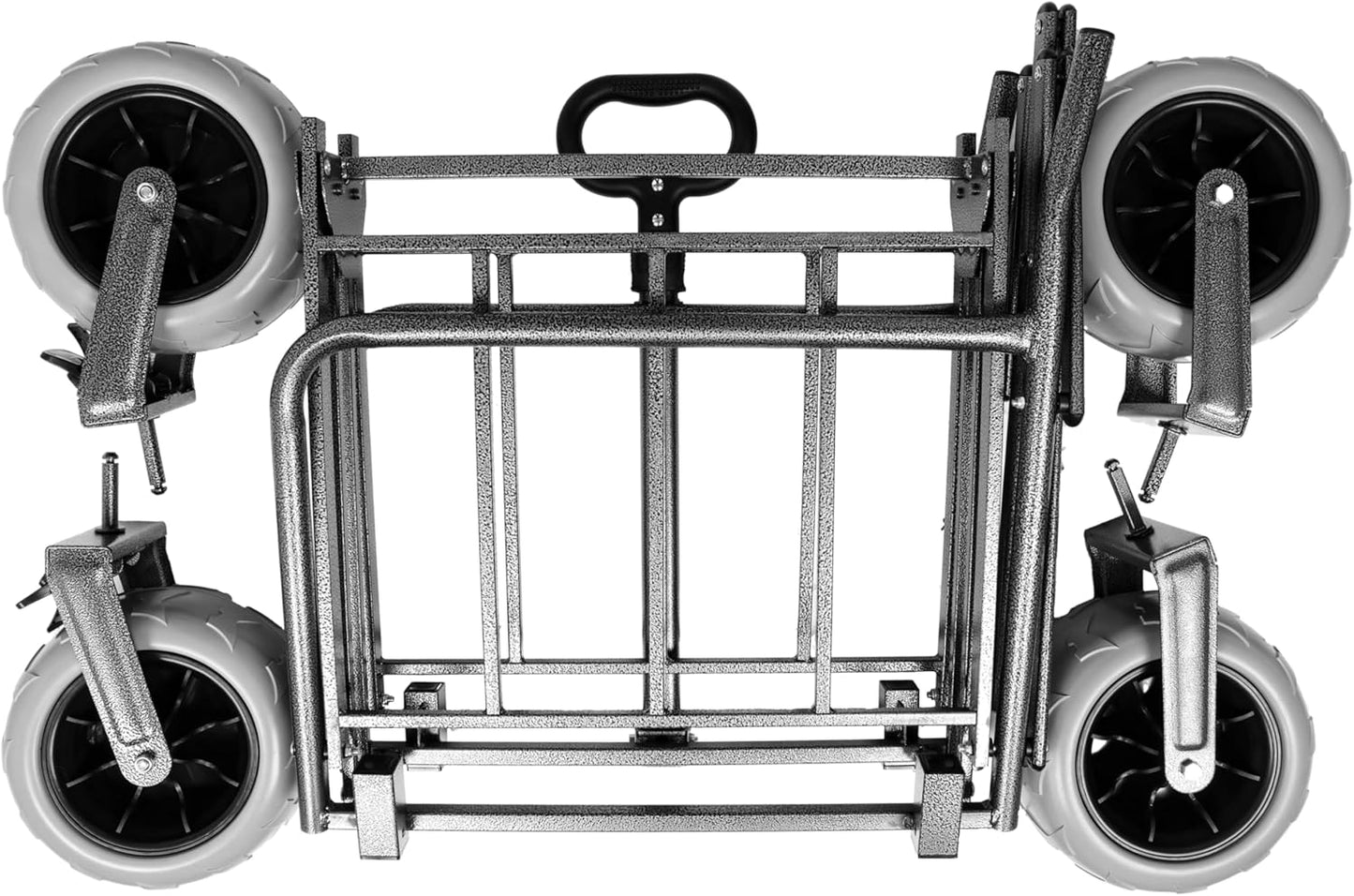 3-in-1 Folding Wagon with Bench Seat – 500lbs Capacity,Reinforced Carbon Steel Frame, 180L Cargo Space– Perfect for Camping, Beach, Outdoor Events & Heavy-Duty Hauling (Gray)