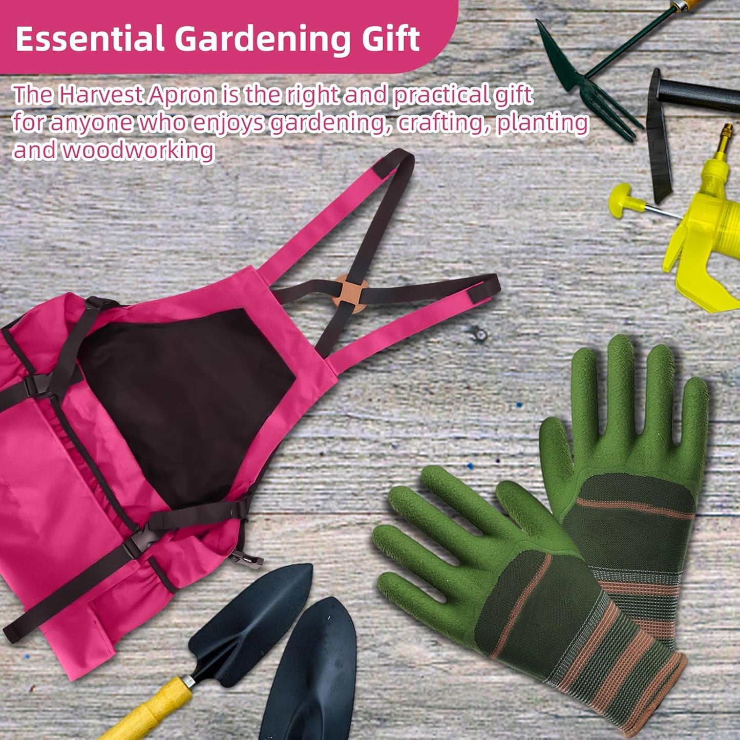 Gardening Apron Fruit Picking Bag, Harvesting Pouch with Quick Release Pocket, Vegetable Harvest Picking Bag