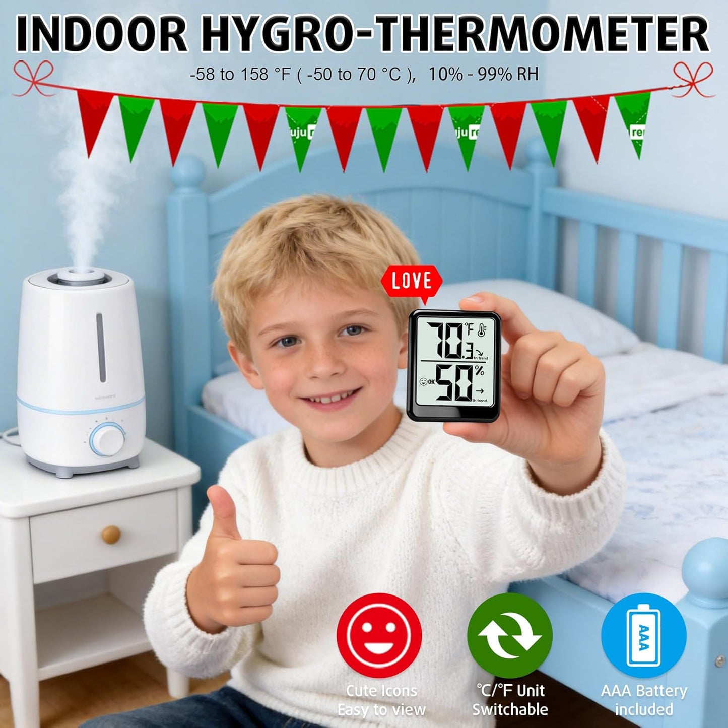 Room Thermometer Indoor Hygrometer Humidity Meter Gauge Digital Temper