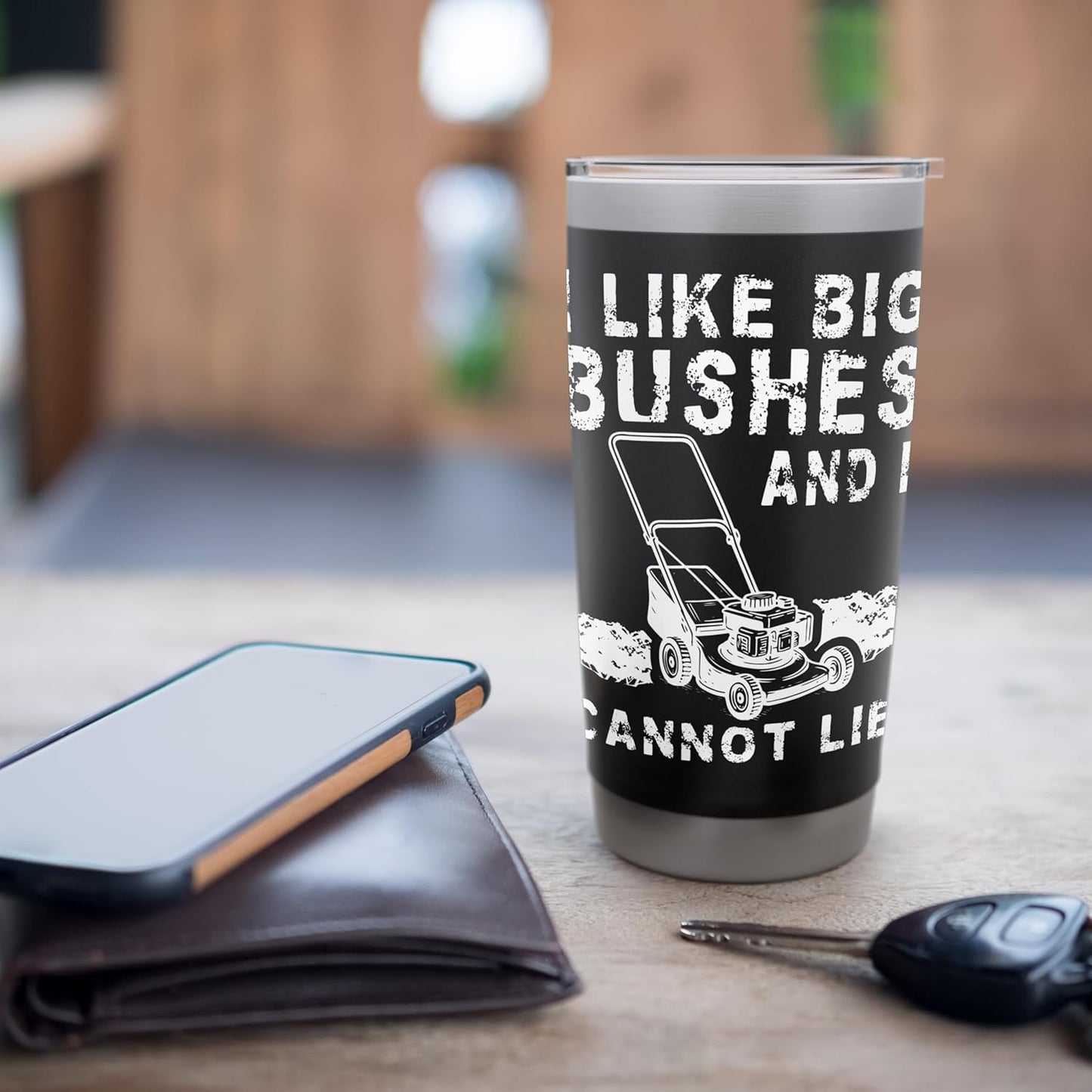 I Like Big Bushes And I Cannot Lie Lawn Mower Stainless Steel Insulated Tumbler