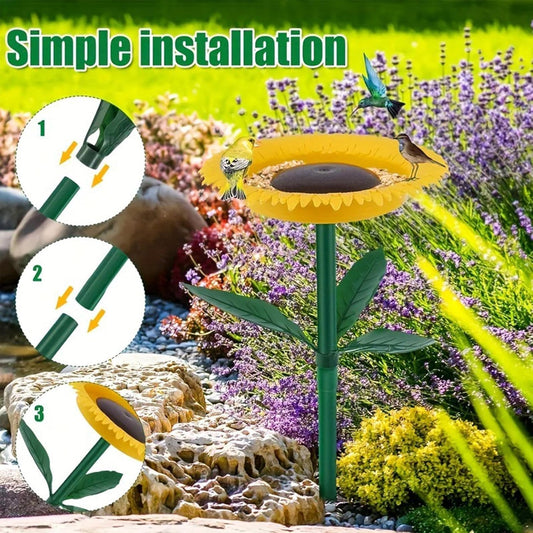 Sunflower Bird Feeder Decor, Outdoor Garden Feeding Ornament, Wildlife Food Dispenser, Artistic Yard Accent with Floral Shape, Bird Feeder with Charming Style, Feeding Decor for Pond Deck Porch