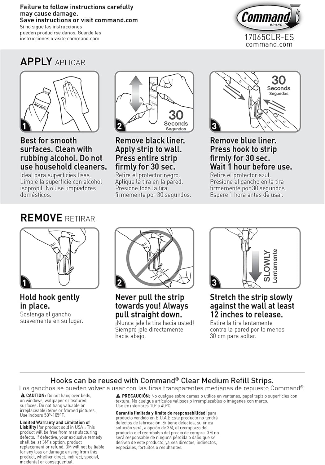 Command Medium Clear Wire Toggle Hooks, 6 Wall Hook and 8 Strips, Damage-Free Hanging with Adhesive, Great for Hanging, Organization, and Storage, Holds up to 2 lb