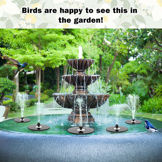 Yzert Solar Fountain Glass White Flower, 3.5W Bird Bath Fountains Solar Power No Battery with 4 Fixed Rods & 7 Nozzles, Solar Fountain Pump for Bird Bath, Garden, Outdoor, Pond, Pool,Hummingbird