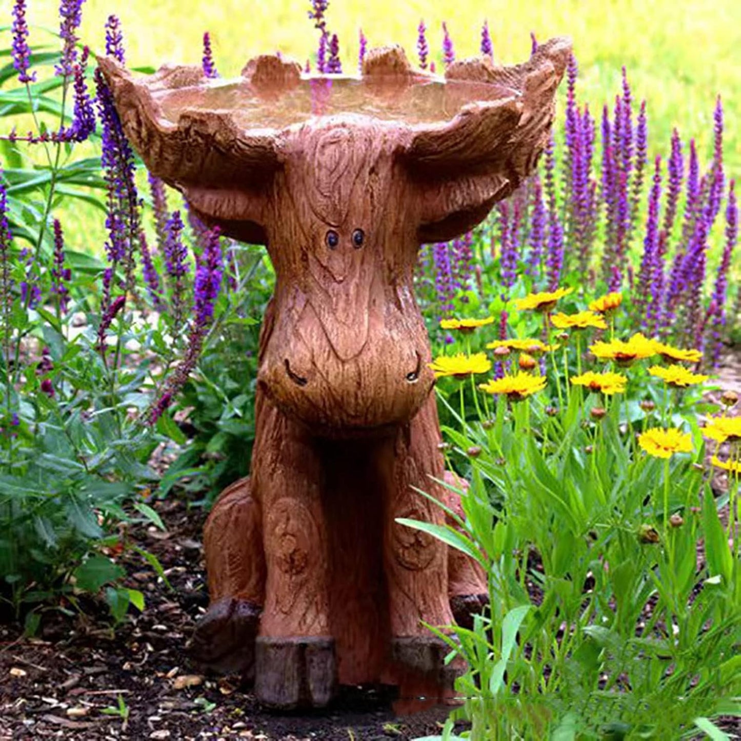 Cattle Statue Feeder Ornaments, Bird Feeder Realistic Durable Outdoor Calf Resin Sculpture Statue,Garden Ornaments,Yard Decorations Gift