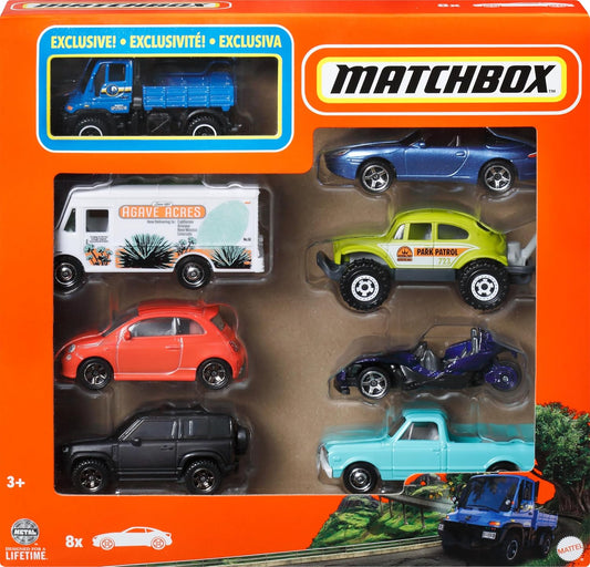 Matchbox 1:64 Scale Die-Cast Toy Cars or Trucks, Set of 8, Themed Mult