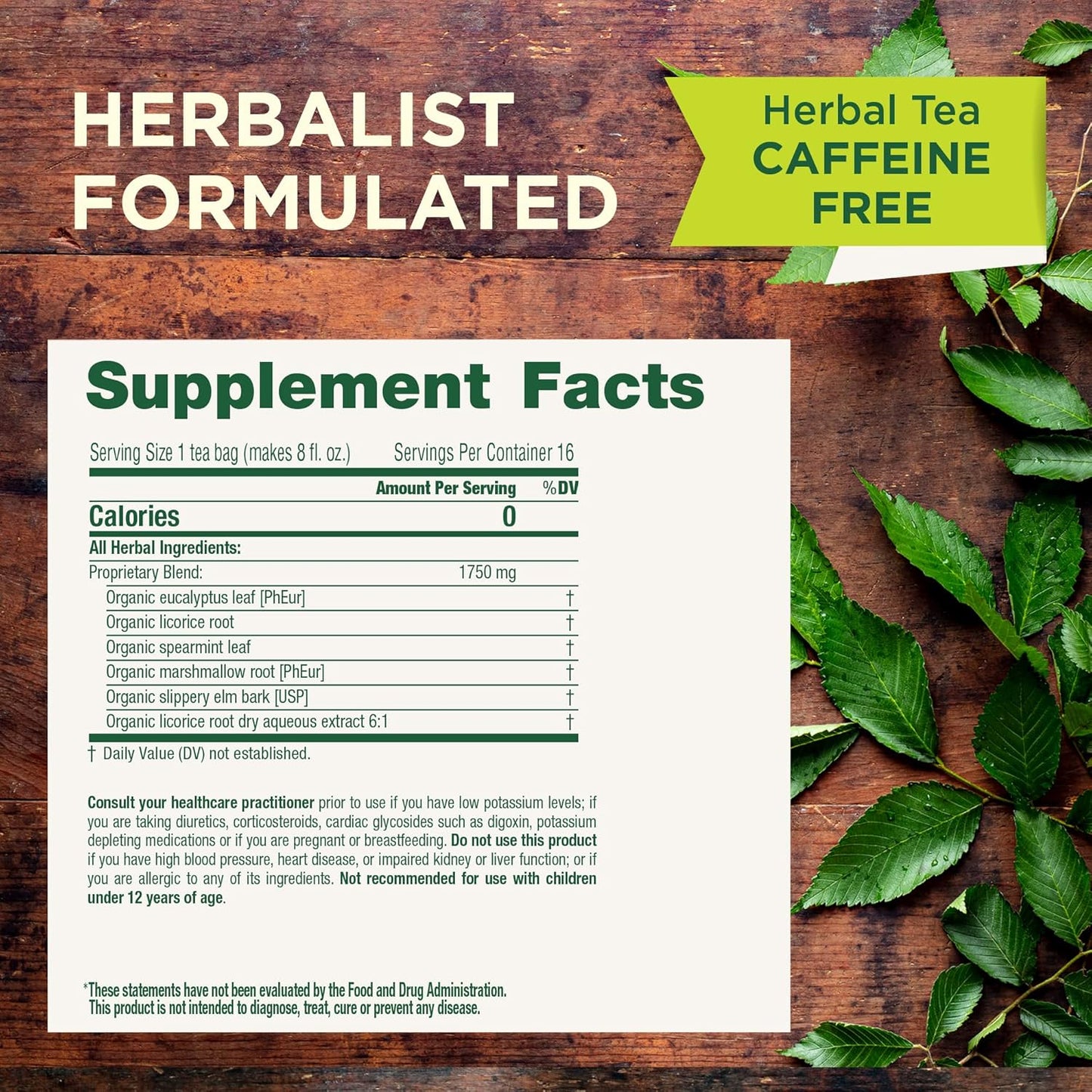 Traditional Medicinals Organic, Throat Coat Tea, Eucalyptus & Slippery