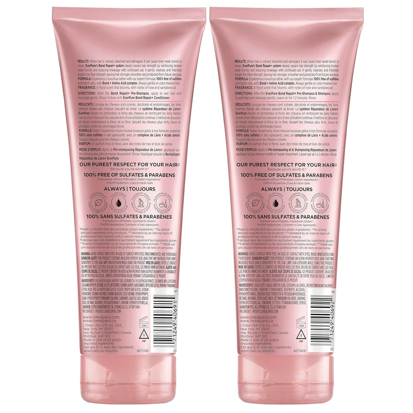 L'Oreal Paris EverPure Sulfate-Free Vegan Hair Care Kit - Shampoo and