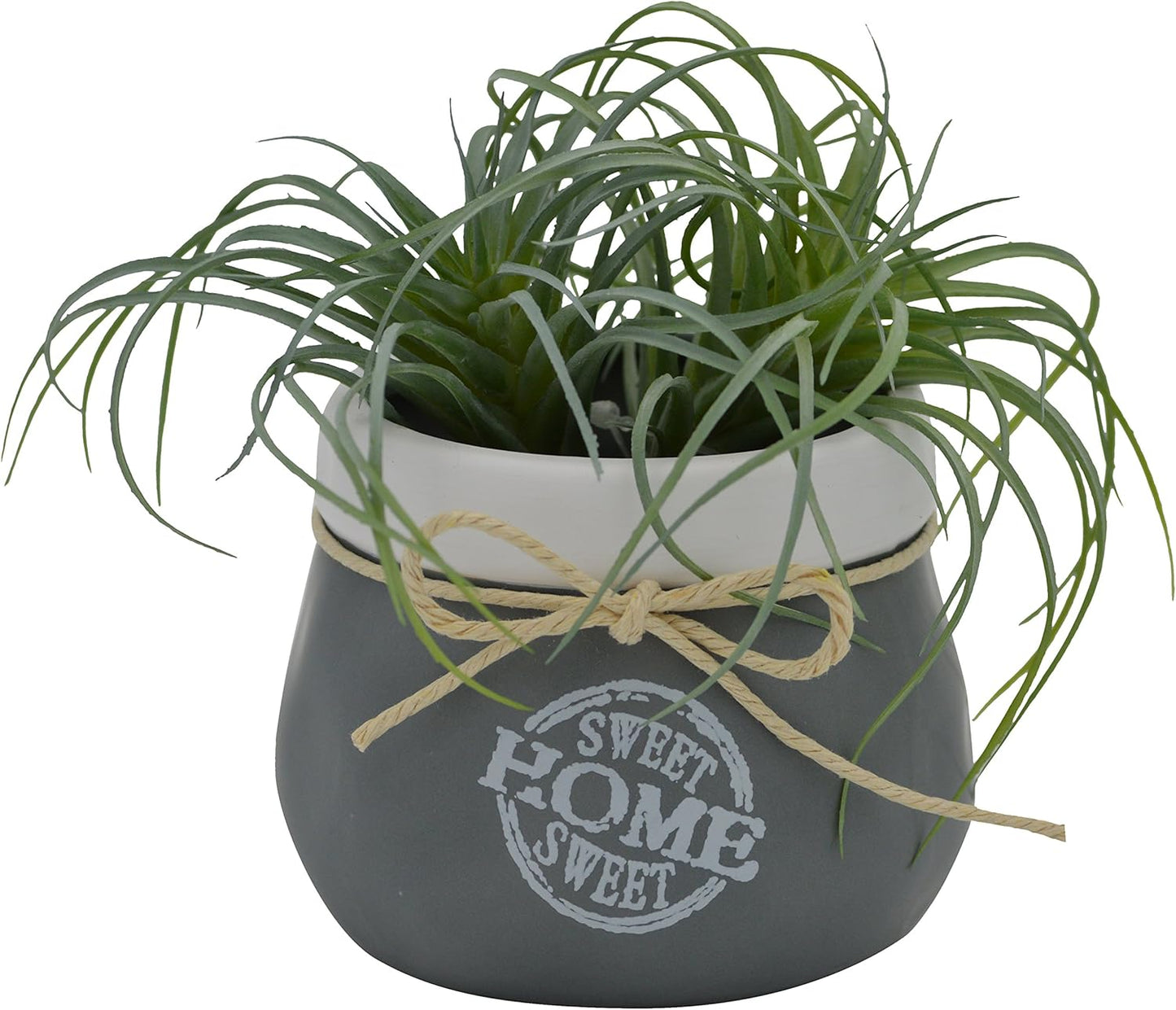 ZY-16A9925-5 Flower Pots Home Sweet” 7 1/4”H, Grey/White