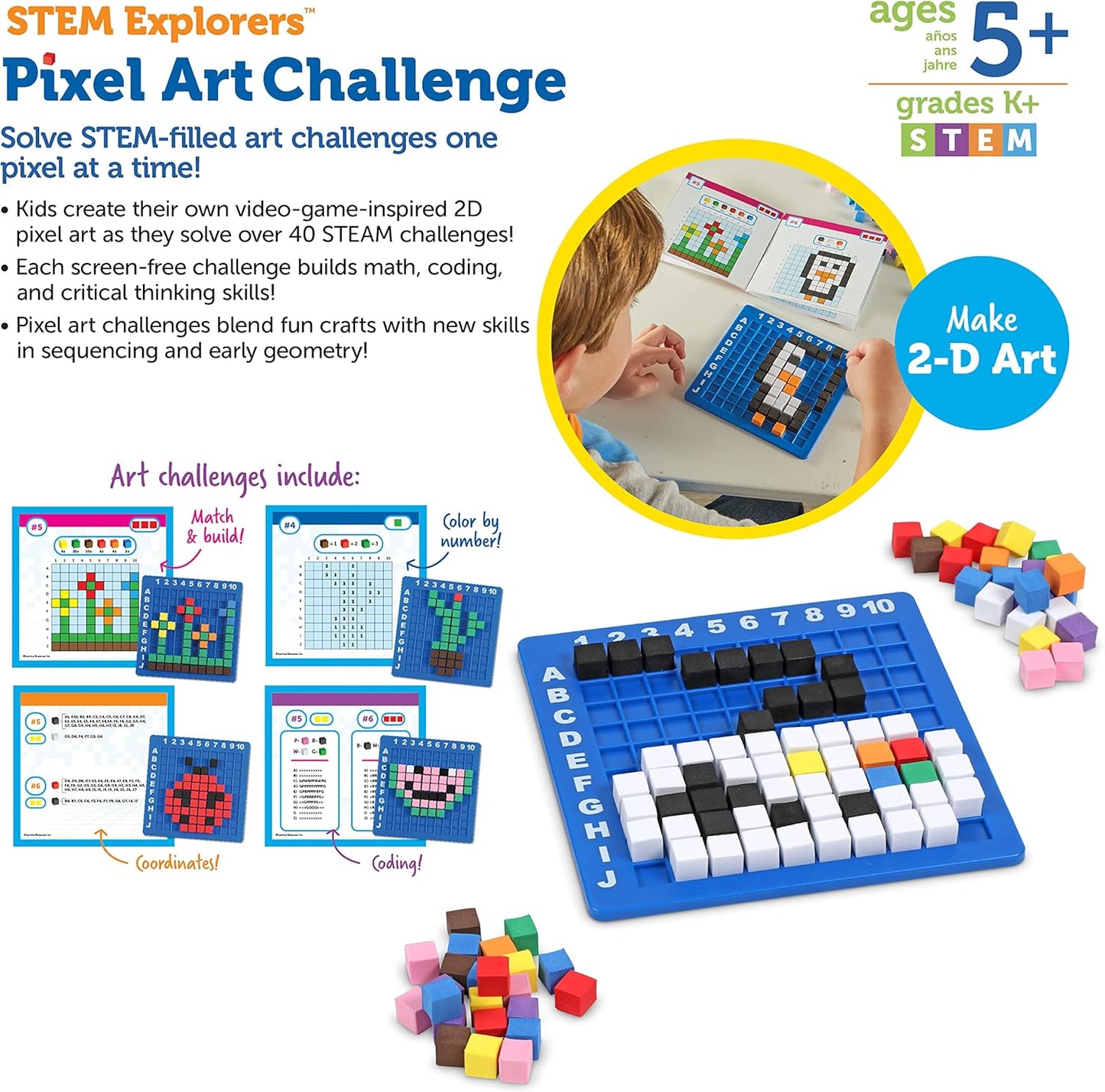 Learning Resources STEM Explorers Pixel Art Challenge - Science Kits &