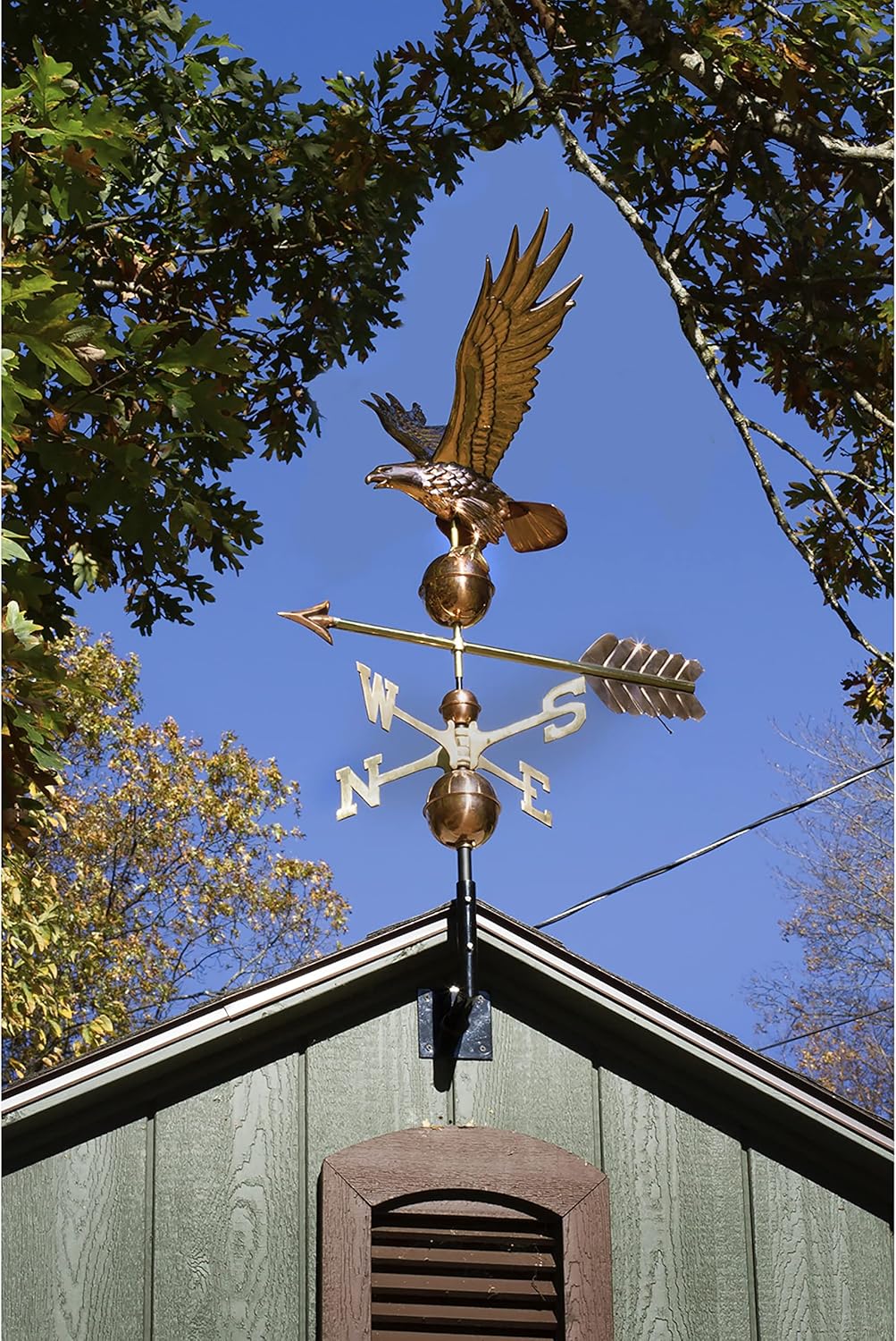 Good Directions Polished Copper Eagle Weathervane – Decorative Rooftop Accent for Barns, Homes, Sheds, and Cupolas – Durable & Handcrafted