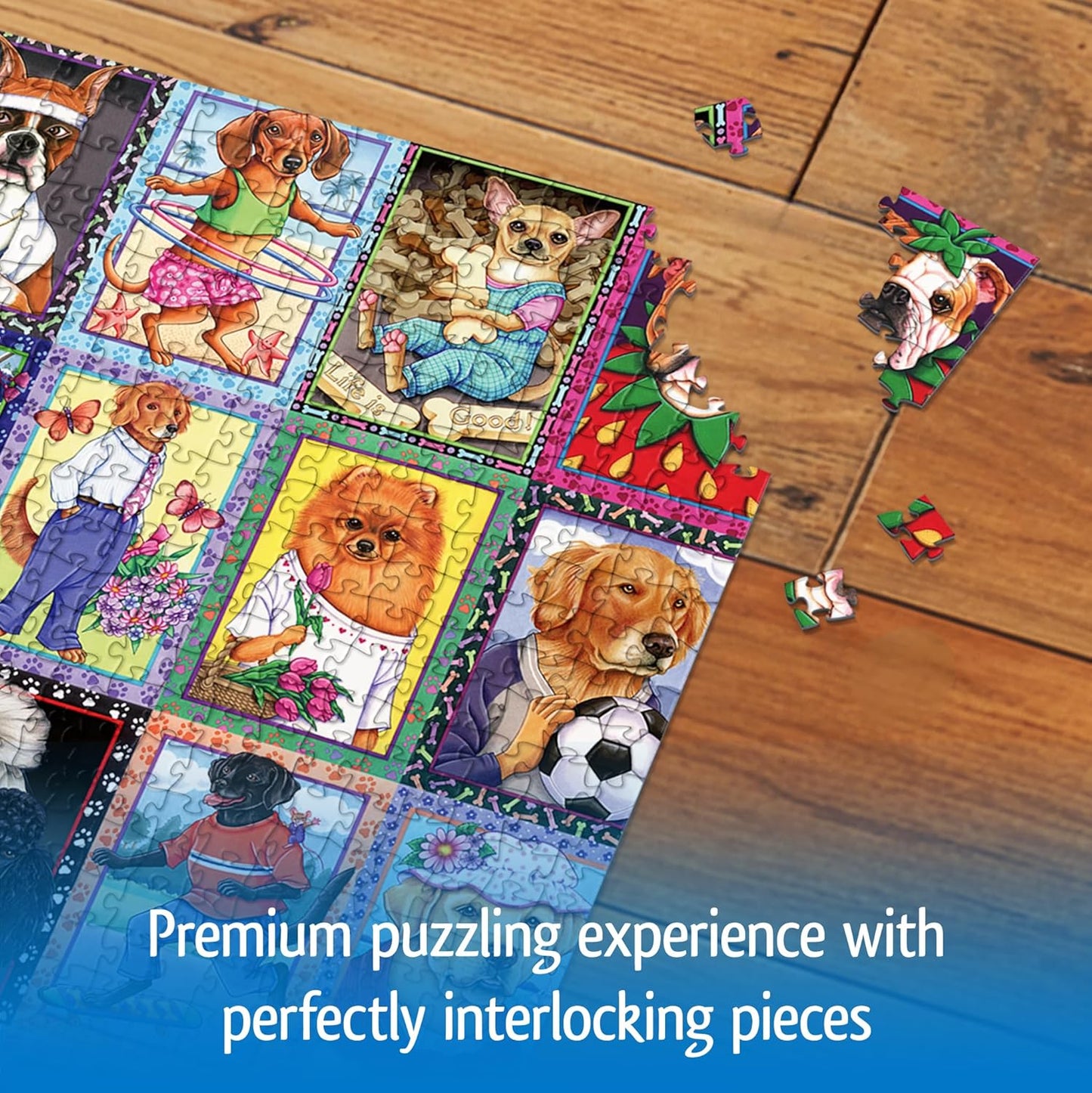 Wonder Forge Dandy Dogs 1000 Piece Jigsaw Puzzle for Adults | Unique,