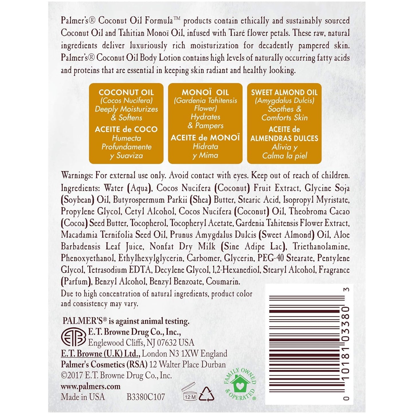 Palmer's Coconut Oil Formula Body Lotion for Dry Skin, Hand & Body Moi