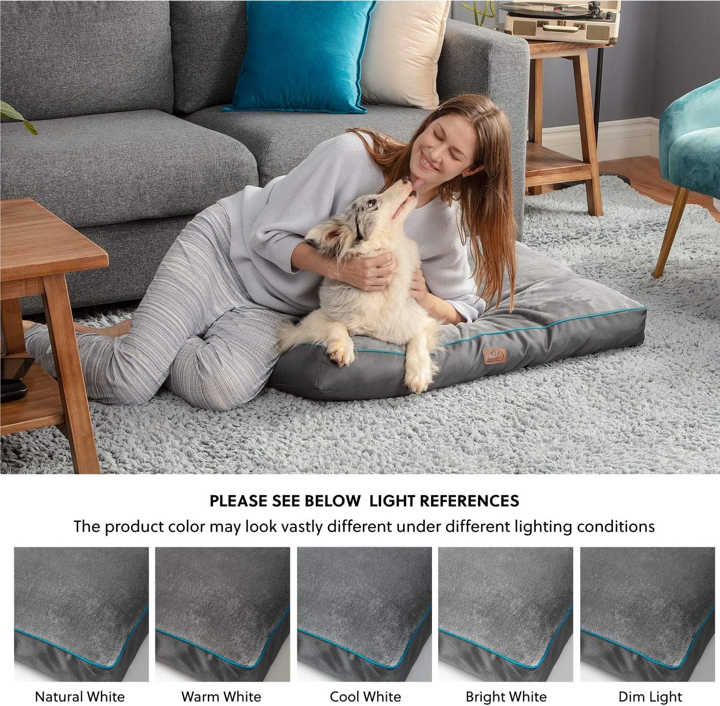 Bedsure Washable Dog Beds Large Sized Dog - 3 Inch Thicken Up to 80lbs