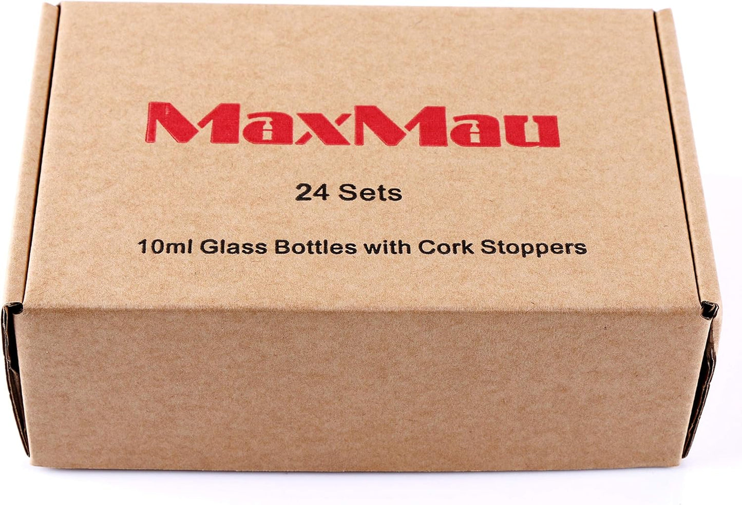 MaxMau 24PCS 10ml Glass Bottles Mini Vials with Cork Stoppers for DIY Decoration and Wedding Party Favors