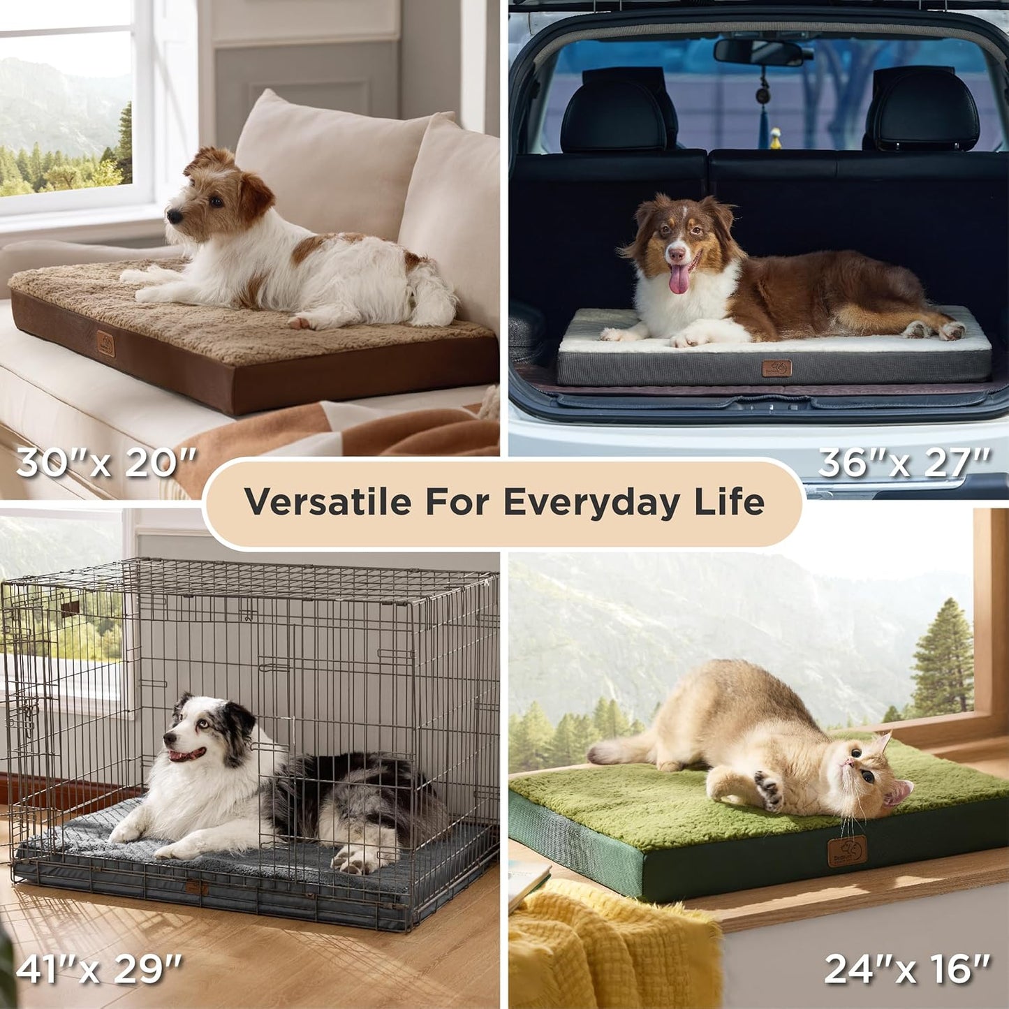 Bedsure Dog Beds Large Sized Dog - Comfy Flat Pet Beds with Removable