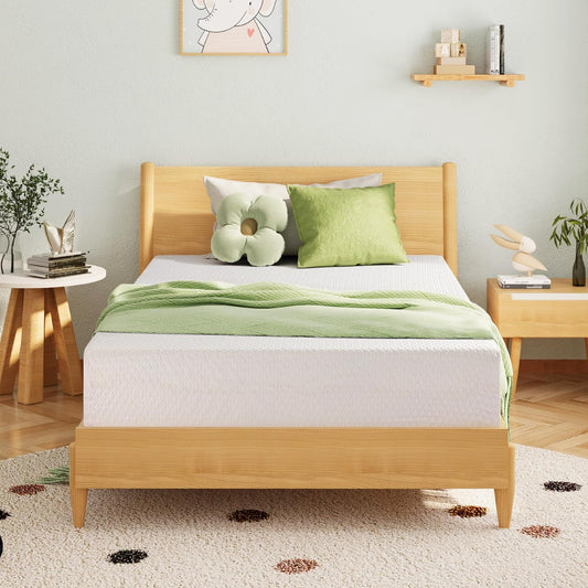 EGOHOME 8 Inch Twin Mattress, Memory Foam Mattress with Cooling Green