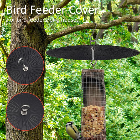 Metal Bird Feeder Rain Guard,13" Handing Hummingbird Feeders Baffle for Outside, Black Weather Guard for Backyard Or Garden (Black-1 Pack)