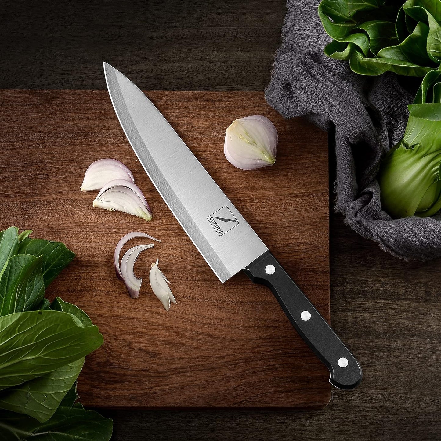 Kitchen Knife, 3-Pcs Knife Set With Sheath, 8 Inch Chef Knife, 4.5 Inch Utility Knife, 4 Inch Paring Chef Knife, Stainless Steel, Black