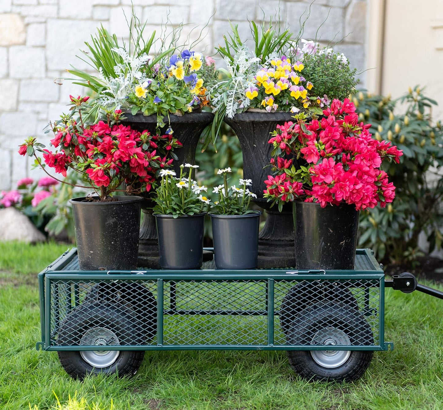 70107 Garden Cart/Utility Cart, Hinged/Removeable Sidewalls, Four 10-i