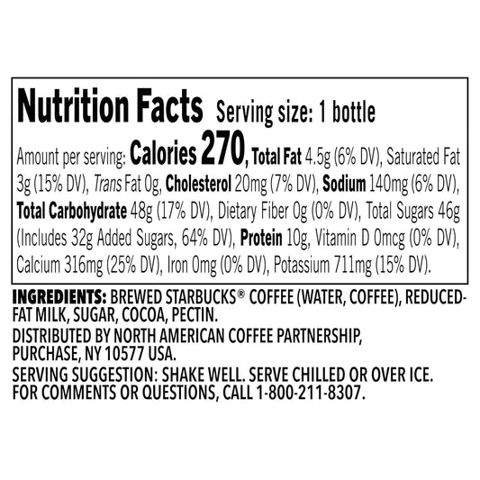 Starbucks Frappuccino Coffee Drink, Mocha, 13.7 fl oz Bottles (12 Pack