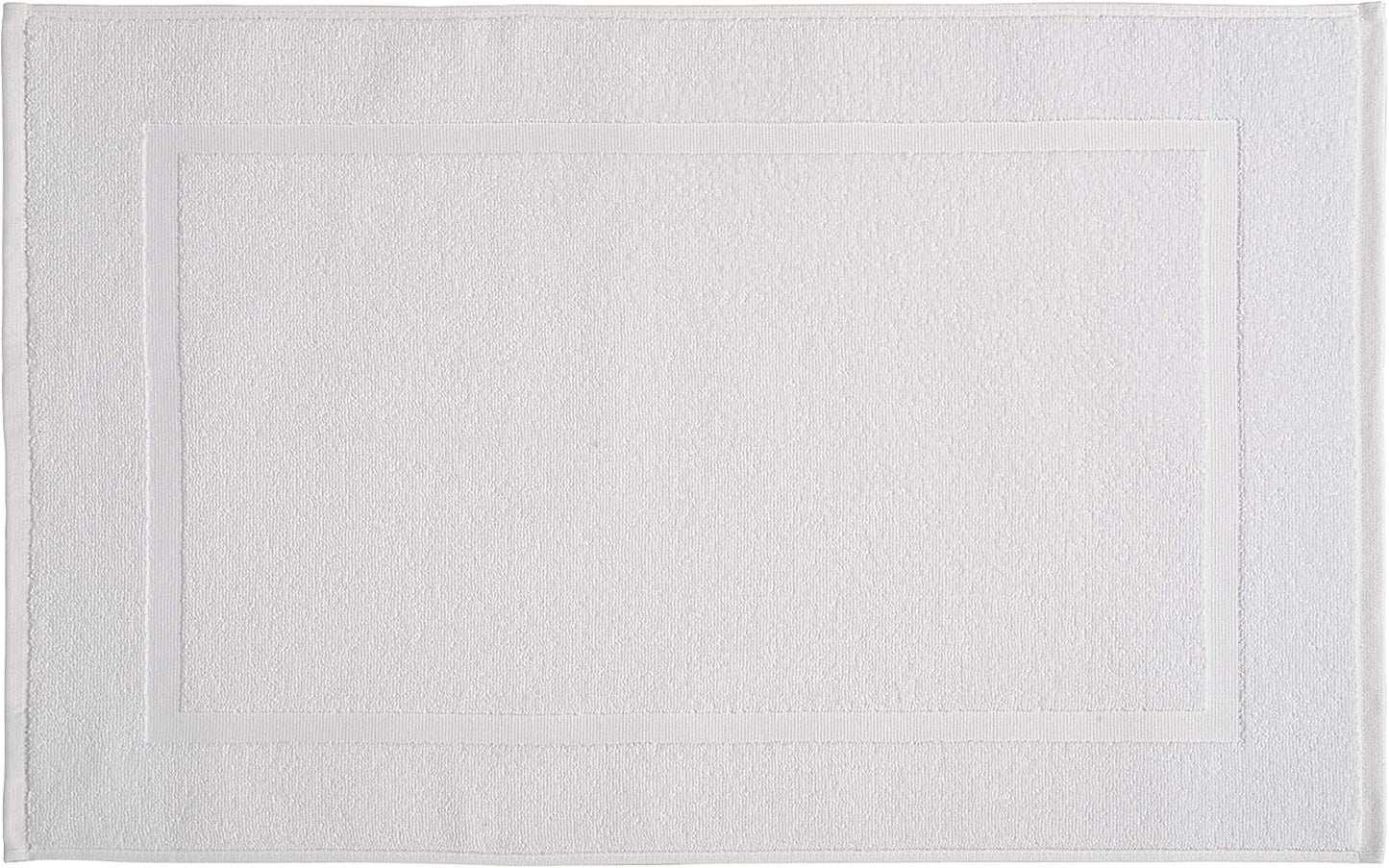 Amazon Basics Premium 100% Cotton, Absorbent Soft Bath Mat, Machine Washable, 684 GSM, White, 30" x 20" Hotel Spa Shower/Bathtub Mats, Pack of 6